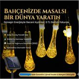 Kaia Life 10 LED 2 Metre Sarı Kristal Su Damlası Güneş Enerjili LED Işık Solar Bahçe Ağaç Lamba Aydınlatması