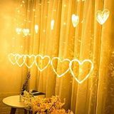 Kaia Life 3 Metre 8 Modlu Kalp Perde LED Işık - Sarı (Sıcak Beyaz) Işık Dekoratif Işıklandırma Oda Dekoru