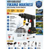 Kaia Life 48V Kablosuz Basınçlı Yıkama Makinesi – 2 Bataryalı, Köpük Tanklı, Taşınabilir Oto ve Bahçe Yıkama Tabancası