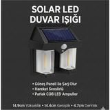Kaia Life Rustik Ampul Ikili Solar Duvar Aplik Güneş Enerjili Hareket Sensörlü