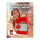 Kaia Life Şifreli Kırmızı Atm Tasarımlı Çelik Kasa Görünümlü Kumbara