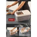 Kaia Life Sürgülü Kapaklı 10 Lt Erzak Bakliyat Un Şeker Saklama Kabı