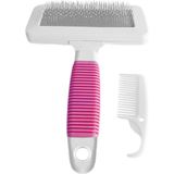 Kaia Life Temizleme Aparatlı Kedi Köpek Tarağı 9.5 Cm-14 cm Medium Pembe