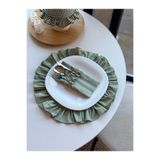 KaiAtelier 2Li Minty Keten Fırfırlı Yuvarlak Supla / Amerikan Servis
