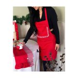 KaiAtelier Lovely Keten Kumaş Su Geçirmez Cepli Mutfak Önlüğü / Aşçı Önlüğü