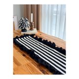 KaiAtelier Lune X Stripe Keten Heryeri Fırfırlı Runner 40x120cm