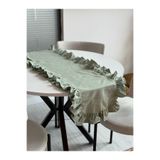 KaiAtelier Minty Keten Fırfırlı Runner 40x120cm