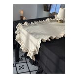 KaiAtelier Natural Keten Heryeri Fırfırlı Dikdörtgen Runner 50x150cm