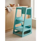 Kaidan Aqua Green Renk Çocuk Öğrenme Kulesi-Etkinlik Kulesi Ayarlanabilir Basamaklı Doğal MDF