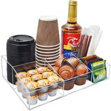 KAIDELI Akrilik Kahve Bar İstasyonu Düzenleyici Tezgah, Ofis, Ev Kahve K Bardak Tutucu Tutacağı Kağıt Bardaklar, Çeşniler, Kahve Podları, Şuruplar, Krema, Çok Amaçlı Kahve Bar Aksesuarları Düzenleyici