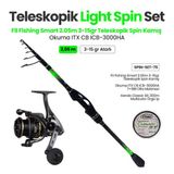 Kaido Fil Fishing Smart 2.05m 3-15gr Teleskopik Spin Kamışı + Okuma ITX CB ICB-3000HA Olta Makinesi + Teleskopik Light Spin Se