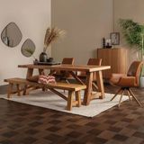 Kaidos Ahşap Doğal Kütük Yemek / Toplantı / Çalışma Masası - Eskitme - 80 X 250
