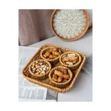 KaiHome 5 Parça Rattan Görünümlü Çerezlik / Sunumluk / Piknik Seti