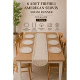 KaiHome Fırfır Detaylı Keten Runner & Supla Seti – 7 Parça Çeyiz Koleksiyonu