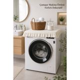 KaiHome Fırfırlı Çamaşır Makinesi Örtüsü | Pamuklu Dekoratif Banyo ve Çamaşır Odası Kılıfı