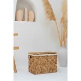 KaiHome Hasır Su Sümbülü Kapaklı Küçük Boy Sandık Model 46x29x35 Düzenleyici/Organizer/Çamaşır Sepeti