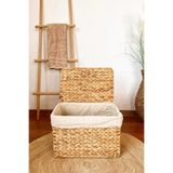KaiHome Hasır Su Sümbülü Kapaklı Sandık Model 40,5x27x27cm Düzenleyici/Organizer/Çamaşır Sepeti