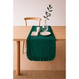 KaiHome Mossy Serisi Keten Fırfırlı Runner Yeşil 40x120