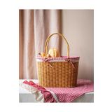 KaiHome Rattan İç Korumalı Piknik Sepeti / Çanta Açık Renk