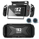 Kailfee Protective Case for Nintendo Switch Lite, Full Protection Switch Lite Cover, TPU Shock-Absorption and Anti-Scratch for Nintendo Switch with Bult-in Screen Protector & Thumb Grip Caps, Black