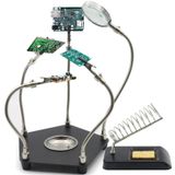 Kaisiking Yardım Eden Lehimleme Üçüncü El Lehim Aleti PCB Tutucu Lehim Demiri Standı, Metal Taban Lehim için Esnek Metal Kollar, Elektronik Onarım