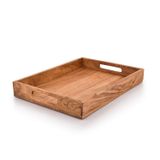 Kaizen Casa | Ahşap Dikdörtgen Servis Tepsisi, Ahşap Tabak, Çay/İçecek Tabağı, Yemek Servis Tepsisi, Atıştırmalık Tepsisi | Boyut_40 x 30 x 5 cm | Ev Restoranları Kahve, Gıda, Kahvaltı, Akşam Yemeği Dekoru