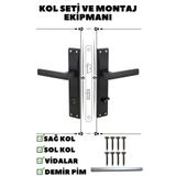 KAİZEN Kapı Kolu Lama Siyah Aynalı Wc-Banyo Sağ Yön