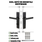 KAİZEN Kapı Kolu Lama Siyah Aynalı Wc-Banyo Sol Yön