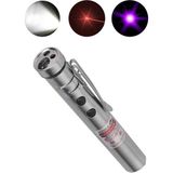 Kaizen Market Cep Boy LED Işık Fener + Ultraviyole Işık + Lazer Pointer (Pil Hediyeli) - Gri
