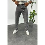 Kaizer Denim Erkek Buzmavi Baggy Pantalon Günlük Stil İçin Düz Desen ve Dayanıklı Kumaş - Gri - 30