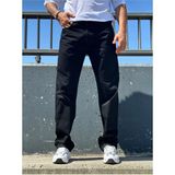 Kaizer Denim Erkek Buzmavi Baggy Pantalon Normal Bel Boru Paça Kesim Denim Kumaş - Siyah - 29
