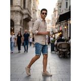Kaizer Jeans Buz Mavi Lazer Detaylı Kot Şort - 32