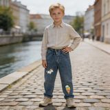 Kaizer Jeans Kar Mavi Dondurma Desenli Çocuk Pantolonu - Kar Mavisi - 3
