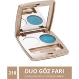 Kajal Matte İkili Toz Göz Farı Beyaz-Turkuaz No: 218
