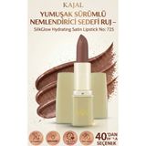 KAJAL Yumuşak Sürümlü Nemlendirici Sedefli Ruj – SilkGlow Hydrating Satin Lipstick No: 725