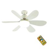 kajilai Tavan Vantilatörü Işık Ev Kullanımı Uzaktan Kumandalı Mini Fan Lambası Ayarlanabilir Renk Sıcaklığı Kısılabilir Gece Lambası 3 hızlı Rüzgar Kontrolü 1H/2H/4H Zamanlayıcı