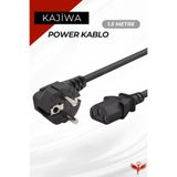 KAJİWA 1.5 Metre C13 Power Kablo - Bilgisayar Kasa Monitör Pc Güç Kablosu 3*1mm 10a-16a 250v 500w 1.5mt