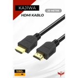 KAJİWA 20 Metre HDMI Kablo 1080p FULL HD | Hdmı 1.4 Ses ve Görüntü Kablosu 20mt