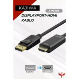 KAJİWA 3 Metre Displayport-hdmı Kablo (DP TO HDMI) 60hz,1440p,2k Monitör-pc Görüntü Kablosu Premium 3mt