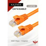 KAJİWA CAT6 2 Metre Ethernet Kablosu 1.000 Mbps Premium İnternet Lan Kablo 2mt