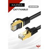 Kajiwa Cat7 30 Metre Ethernet Kablosu 10GBPS Premium Internet Lan Kablo 30MT
