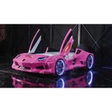 Kaju Carbed Arabalı Çocuk Yatak Borghi Full Pembe