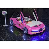 Kaju Carbed Arabalı Çocuk Yatak Moon Aero Full Pembe