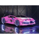 Kaju Carbed Arabalı Çocuk Yatak Moon Aero Premium Pembe