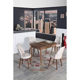 Kaktüs Avm 4 Kişilik Açılır Masa Sandalye Takımı 70x110 Mutfak Masası Takımı