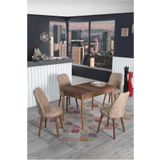 Kaktüs Avm 4 Kişilik Sabit Masa Sandalye Takımı 70X110 Cm Mutfak Masası Takımı Yemek Masası Masa Takımı