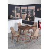 Kaktus Avm 4 Kisilik Sabit Masa Sandalye Takimi Mutfak Masasi 70X110