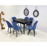 Kaktüs Avm 6 Kişilik Açılır Masa Sandalye Takımı - Lacivert - 80 x 130 cm