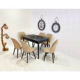 Kaktüs Avm 6 Kişilik Açılır Masa Sandalye Takımı Mutfak Masası - Cappuccino - 80 x 130 cm