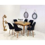 Kaktüs Avm 6 Kişilik Açılır Masa Sandalye Takımı Mutfak Masası Takımı Salon Masası Yemek Masası Masa Takımı 130x80 cm